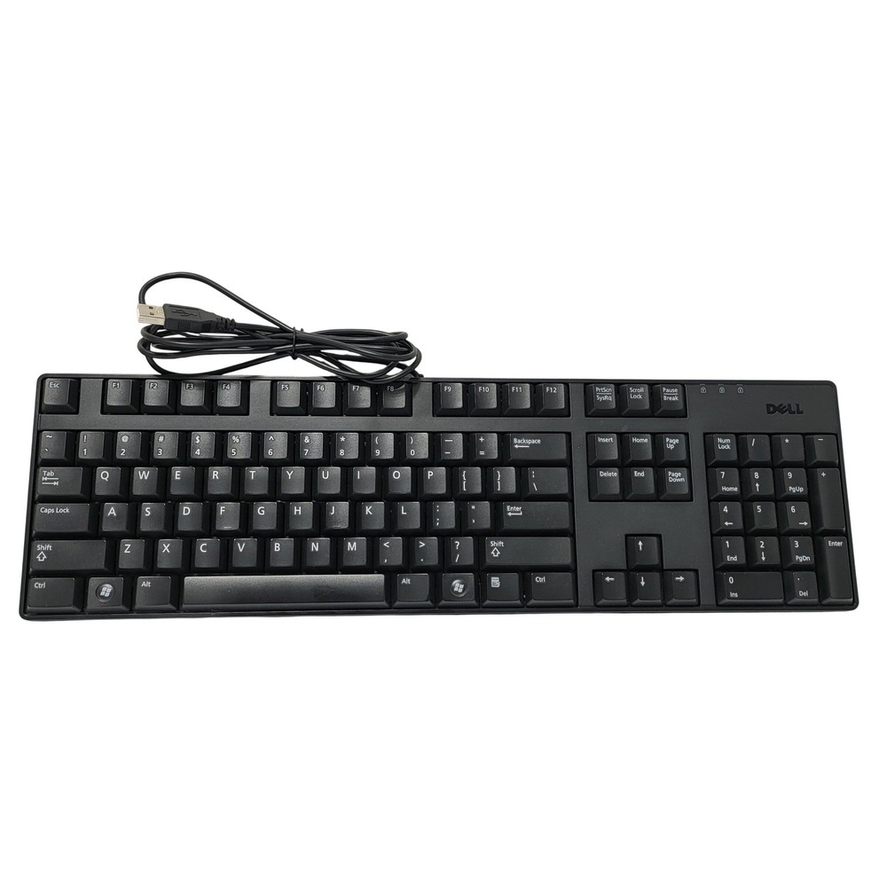 Dell‎ KB1421 USB Wired Full Size Keyboard Black Office Work Home PC "Tested"